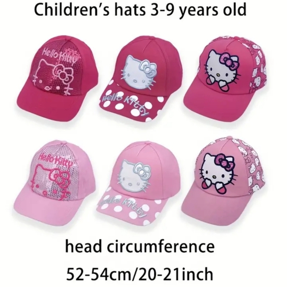 New red Hello Kitty cat baseball cap hat for children - Picture 3 of 3